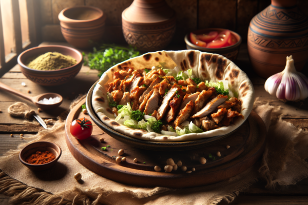 Authentic Israeli Chicken Shawarma in Pita