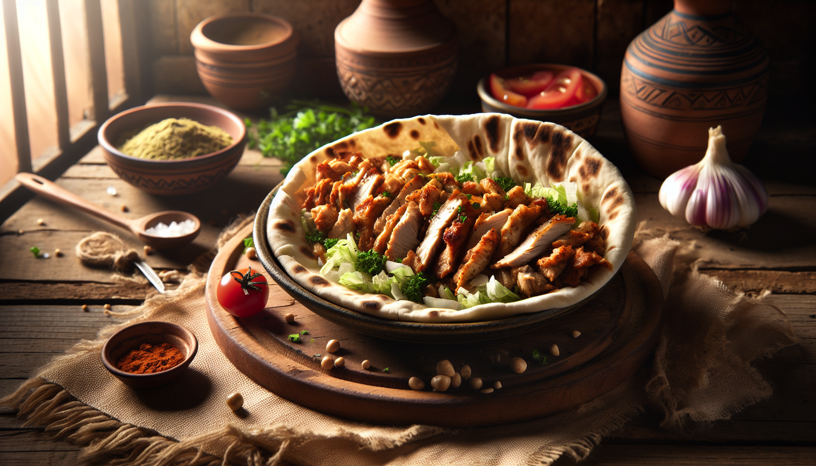 Authentic Israeli Chicken Shawarma in Pita - Middle Eastern recipe