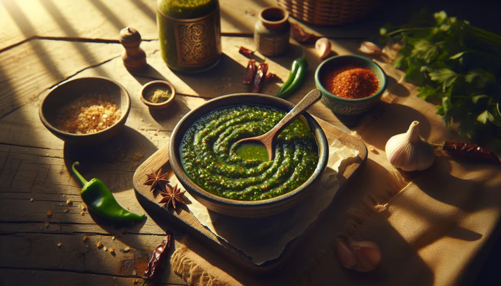 Authentic Yemeni Zhug: A Fiery Green Sauce with a Kick - Middle Eastern recipe