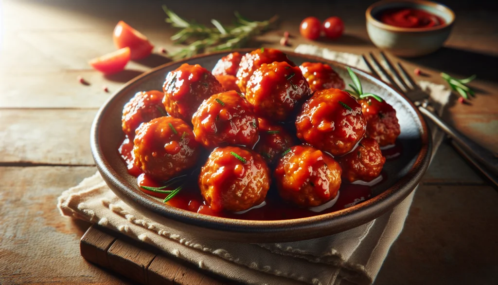 Savory Kosher Meatballs with Tomato Glaze - Jewish recipe