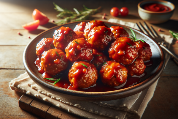 Savory Kosher Meatballs with Tomato Glaze