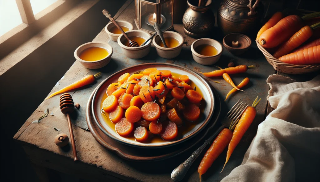 Authentic Tzimmes Sweet Carrot and Honey Stew for Rosh Hashanah - Jewish recipe
