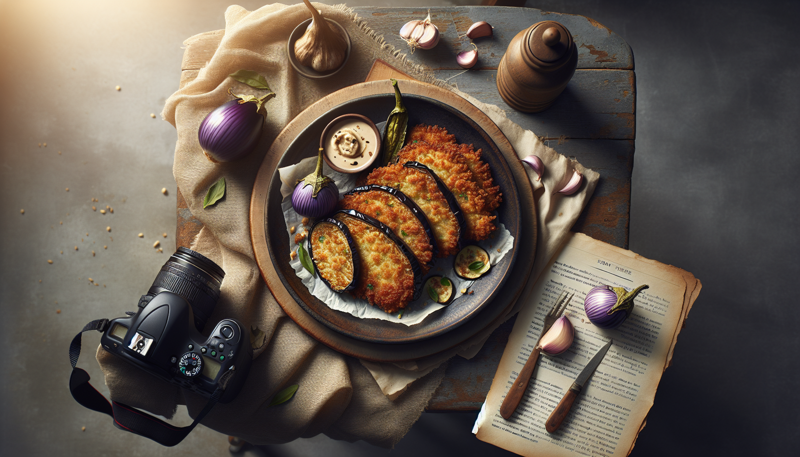 Crispy Baked Eggplant Schnitzel with Garlic Tahini - Kosher Plant-Based Comfort - Mediterranean recipe