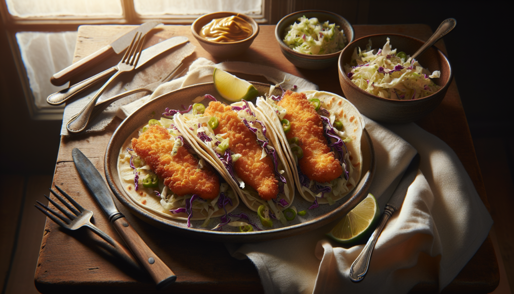 Crispy Baked Kosher Fish Tacos with Cabbage Slaw - Mexican-Jewish Fusion recipe