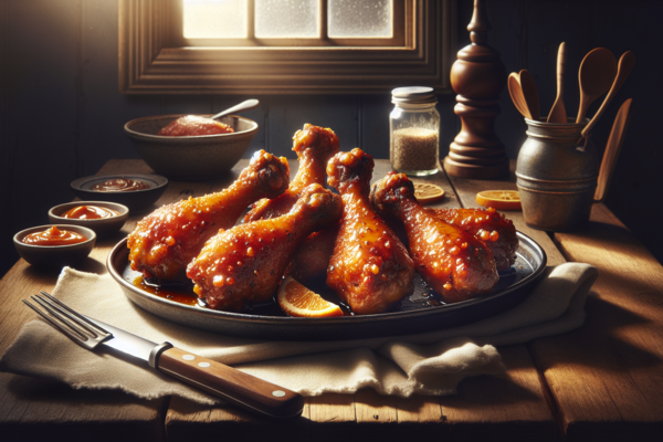 Crispy Honey Mustard Glazed Kosher Chicken Drumsticks