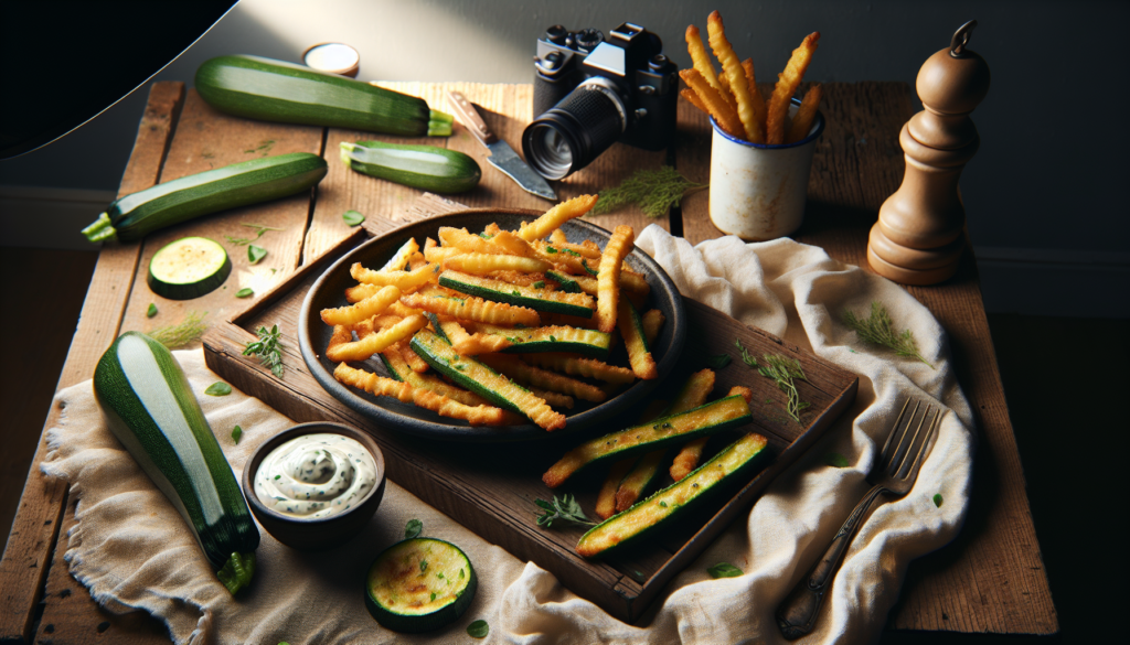 Crispy Kosher Zucchini Fries with Herb Dipping Sauce - American recipe