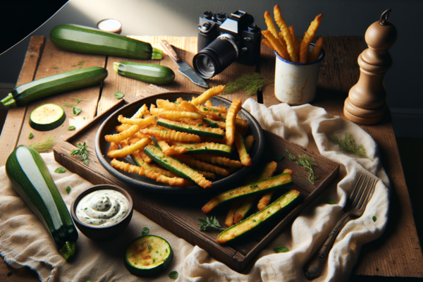 Crispy Kosher Zucchini Fries with Herb Dipping Sauce