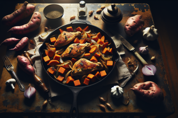 Golden Kosher Chicken and Sweet Potato Skillet – One-Pan Comfort Food Magic