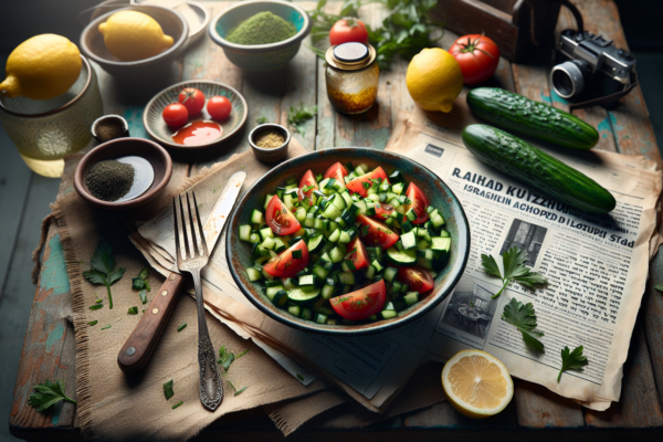 Israeli Chopped Salad with Cucumber and Tomato (Salat Katzutz)