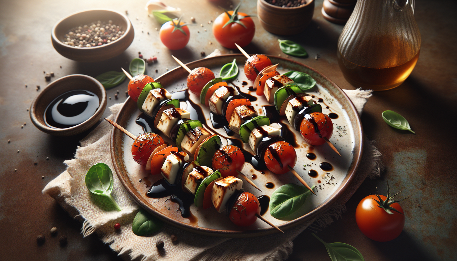 Kosher Caprese Skewers with Balsamic Glaze - Perfect Party Appetizer - Italian recipe