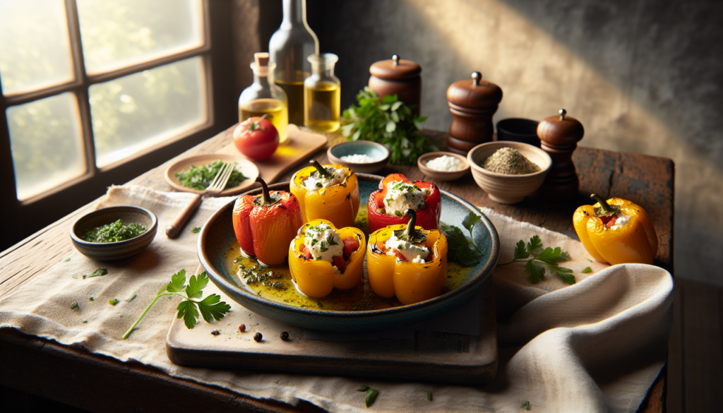 Kosher Stuffed Mini Bell Peppers with Creamy Feta and Fresh Herbs - Mediterranean recipe