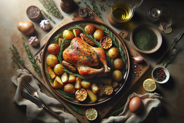 One Pan Lemon Herb Roasted Chicken and Potatoes