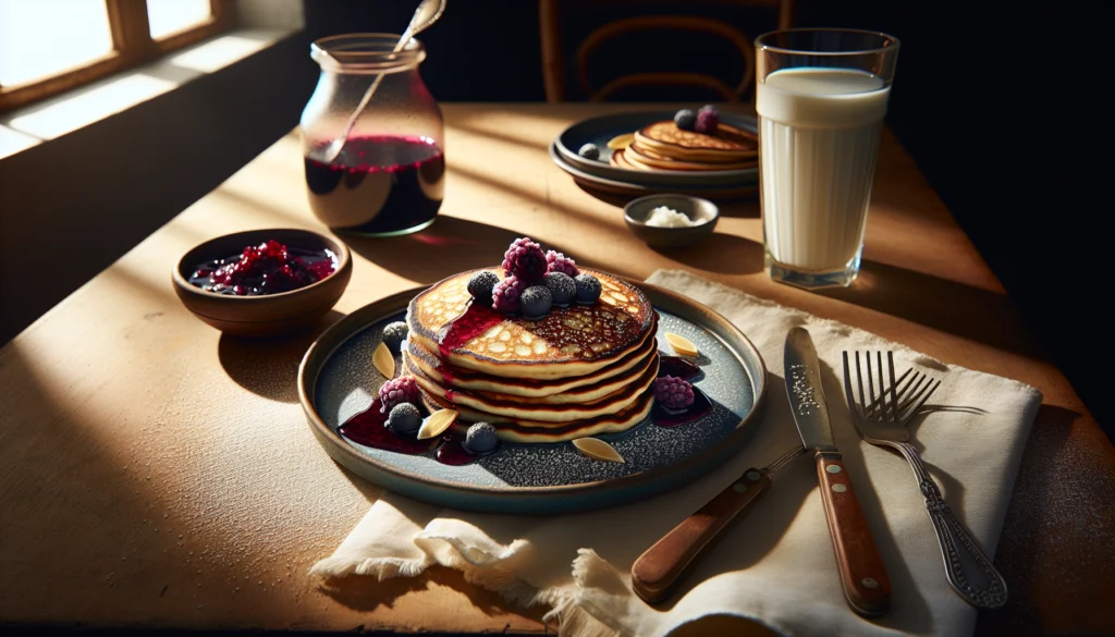 Passover Coconut Flour Pancakes with Berry Compote - Jewish recipe