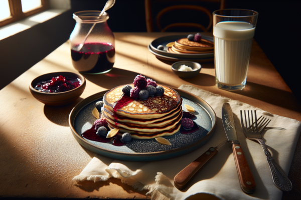 Passover Coconut Flour Pancakes with Berry Compote