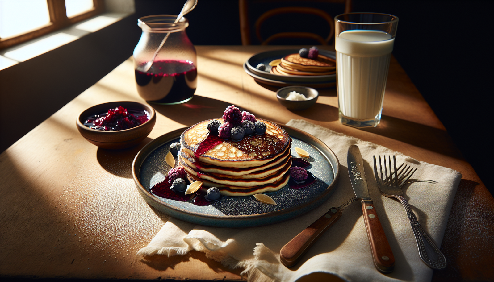 Passover Coconut Flour Pancakes with Berry Compote - Jewish recipe