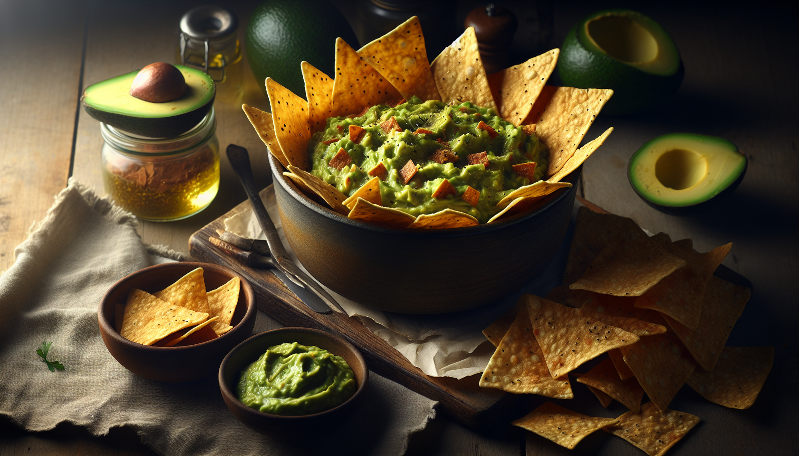 Perfect Kosher Guacamole with Crispy Baked Tortilla Chips - Mexican recipe