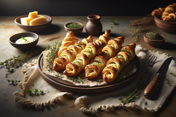 Savory Kosher Cheese and Herb Puff Pastry Twists