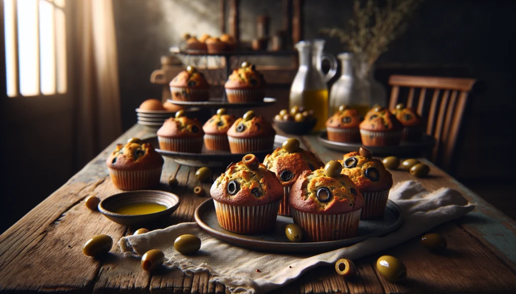 Savory Mediterranean Olive Muffins - Kosher Recipe - Mediterranean recipe