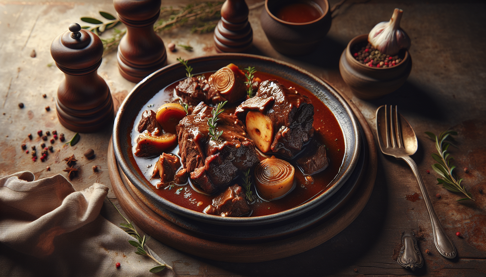 Slow-Braised Kosher Osso Buco Style Beef with Rich Wine Sauce - Italian-Jewish recipe