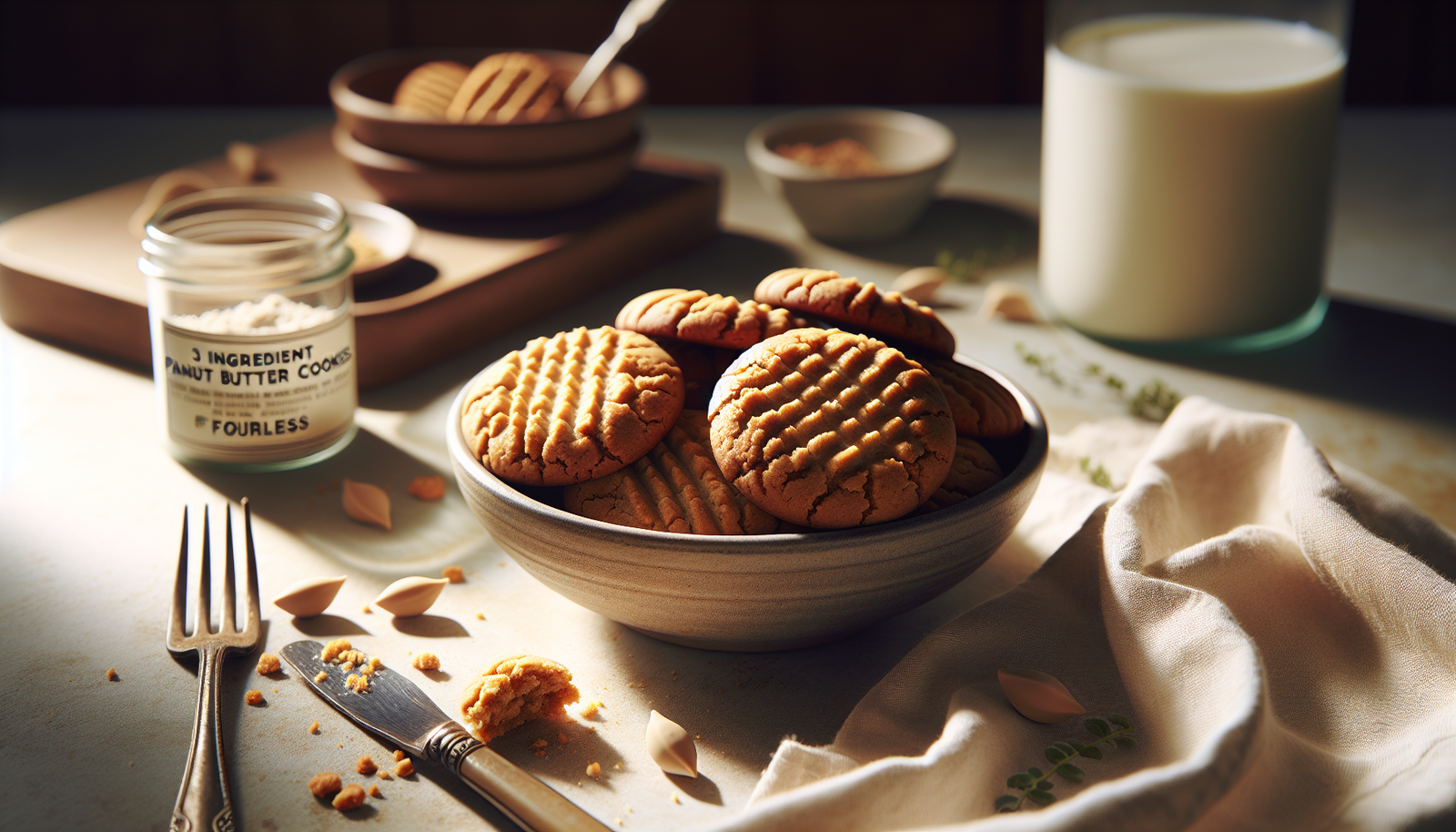3 Ingredient Peanut Butter Cookies (Kosher & Flourless) - American recipe