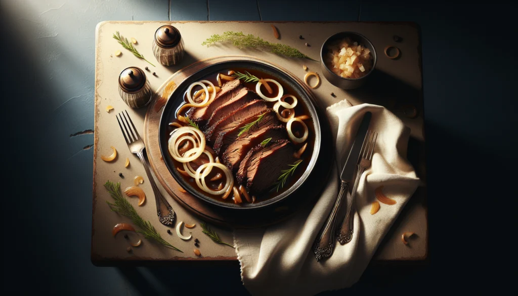 Classic Jewish Brisket with Onions and Rich Gravy - Jewish recipe