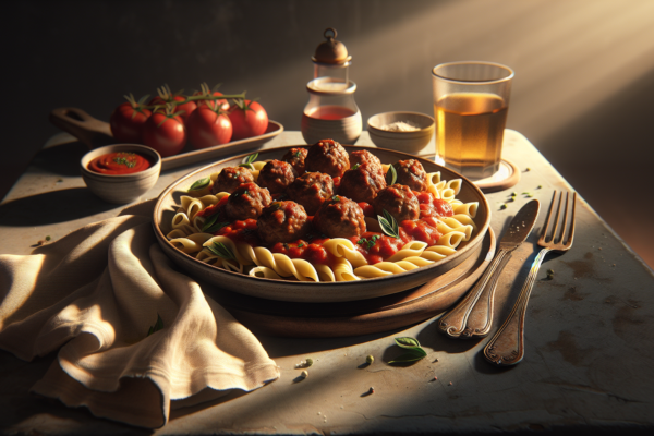 Classic Kosher Meatball Marinara Pasta with Tender Beef Meatballs