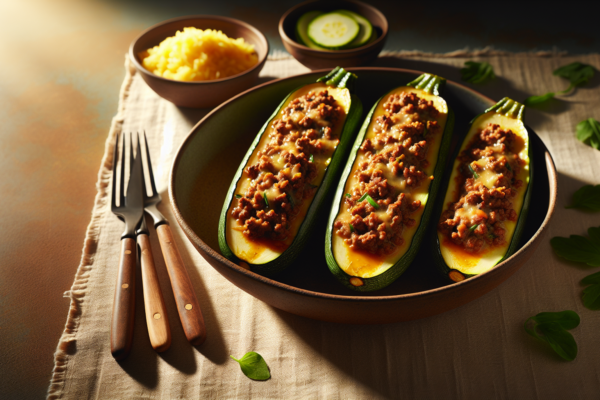 Classic Kosher Stuffed Zucchini Boats with Ground Beef