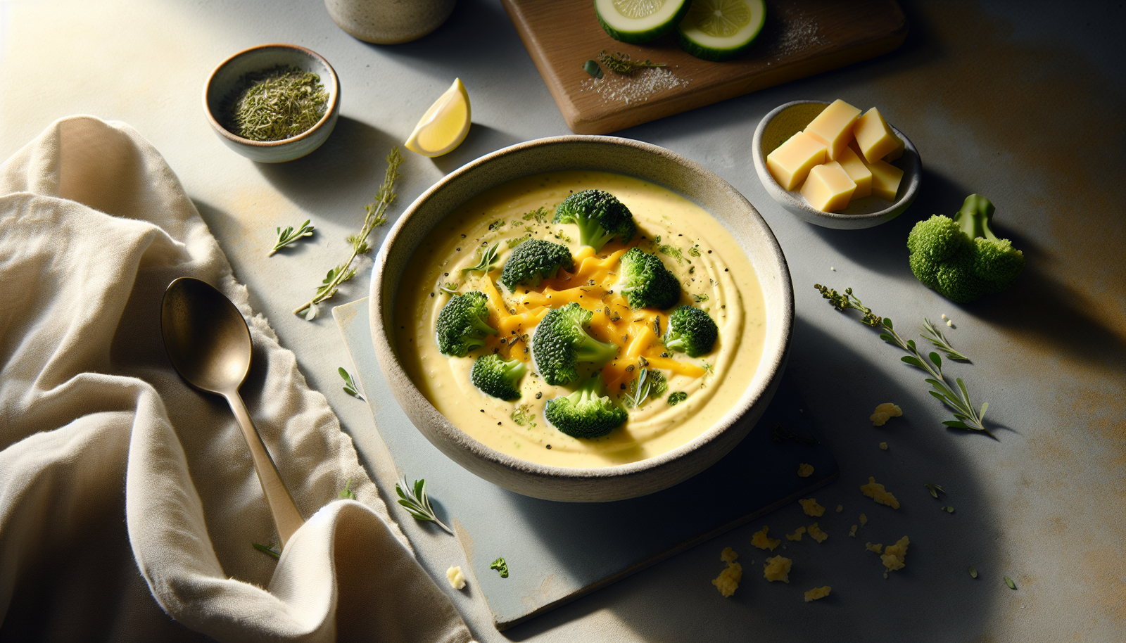 Creamy Kosher Broccoli Cheddar Soup Recipe - American recipe