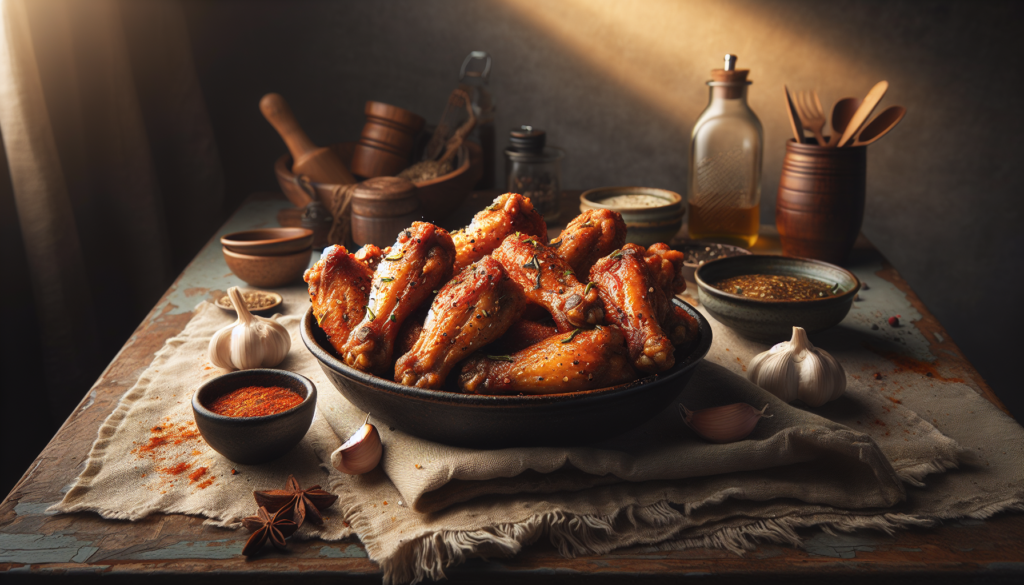 Crispy Baked Chicken Wings with Garlic and Paprika - American recipe