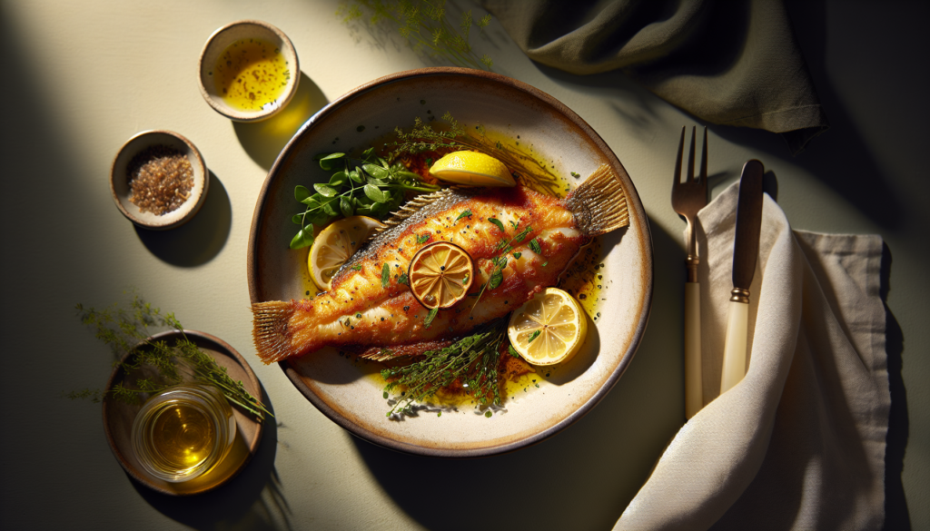 Crispy Baked Flounder with Fresh Herbs and Lemon - American recipe