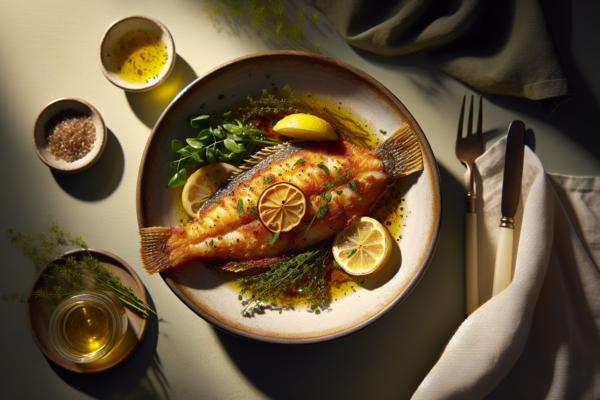 Crispy Baked Flounder with Fresh Herbs and Lemon