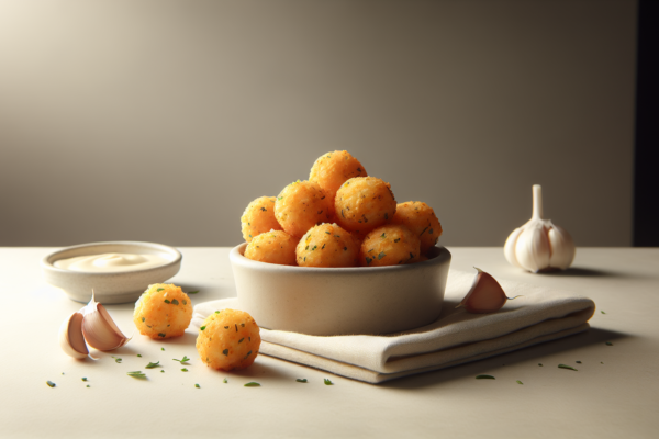 Crispy Kosher Cheese Bites with Garlic Herb Coating