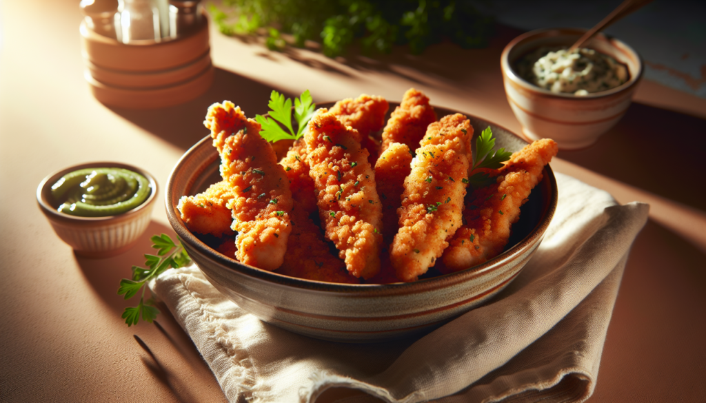 Crispy Kosher Chicken Tenders with Herb-Seasoned Coating - American recipe