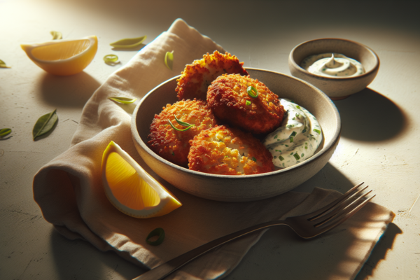 Crispy Kosher Fish Cakes with Fresh Lemon Aioli