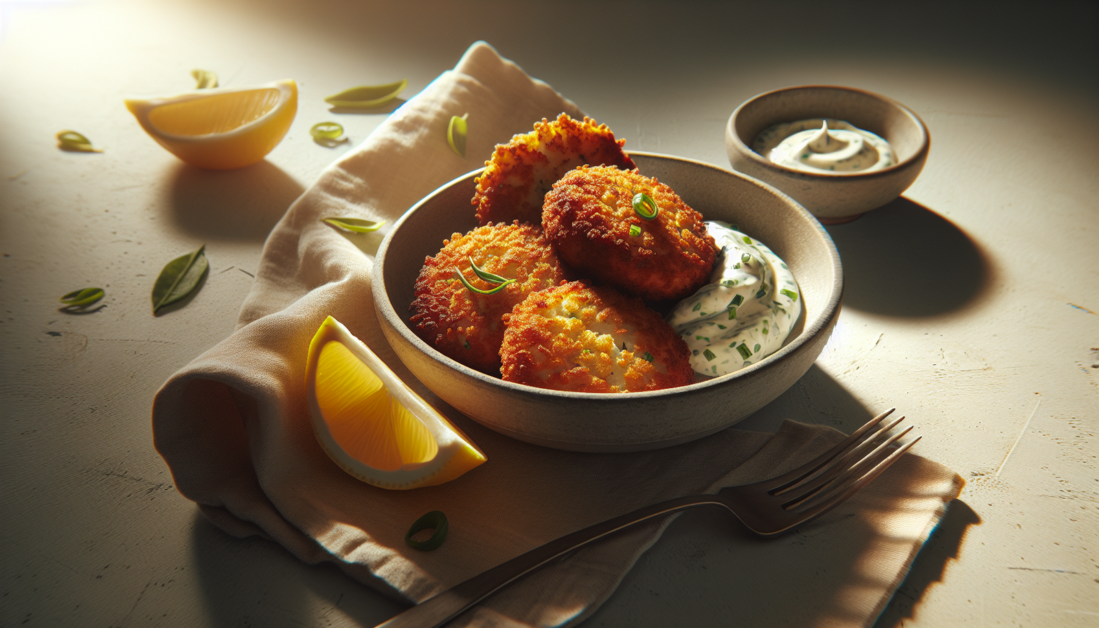 Crispy Kosher Fish Cakes with Fresh Lemon Aioli - Jewish recipe