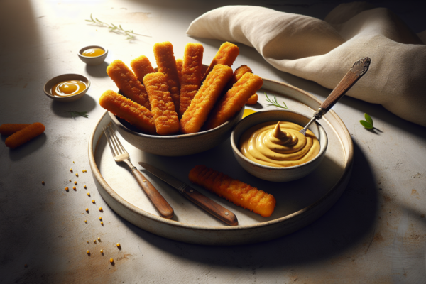 Crispy Kosher Fish Sticks with Homemade Honey Mustard