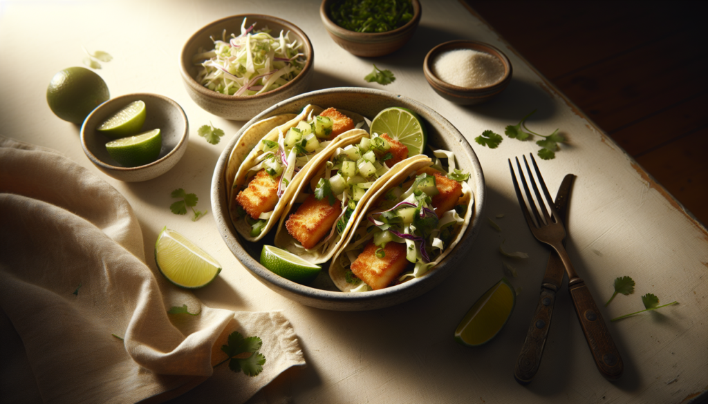Crispy Kosher Fish Tacos with Cilantro Lime Slaw - Mexican-American recipe