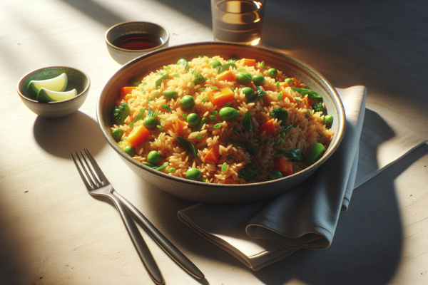 Crispy Kosher Fried Rice With Fresh Vegetables