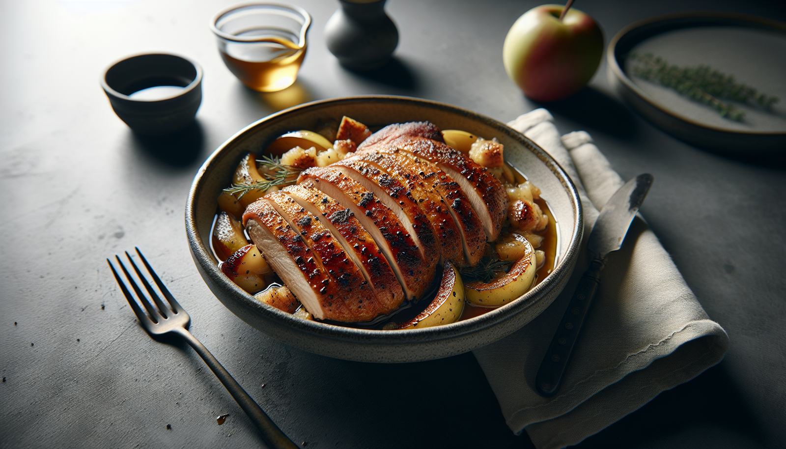 Crispy Kosher Goose Breast With Apple Stuffing Recipe - Jewish recipe