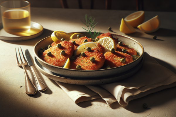 Crispy Kosher Veal Cutlets With Lemon Caper Sauce