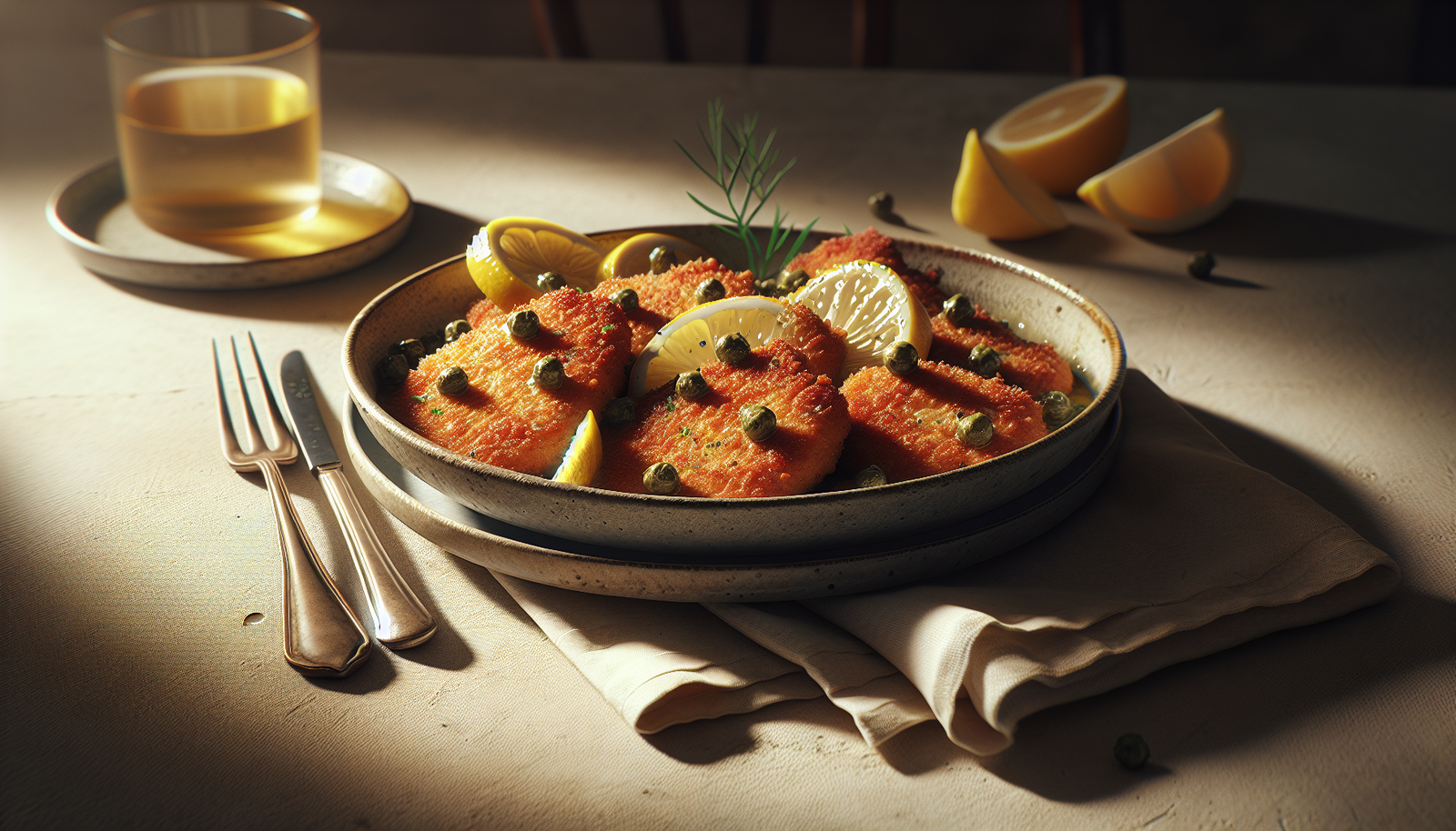 Crispy Kosher Veal Cutlets With Lemon Caper Sauce - Jewish recipe