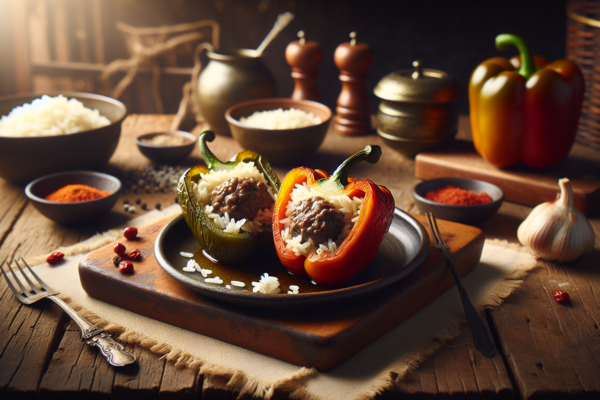 Easy Kosher Beef and Rice Stuffed Peppers