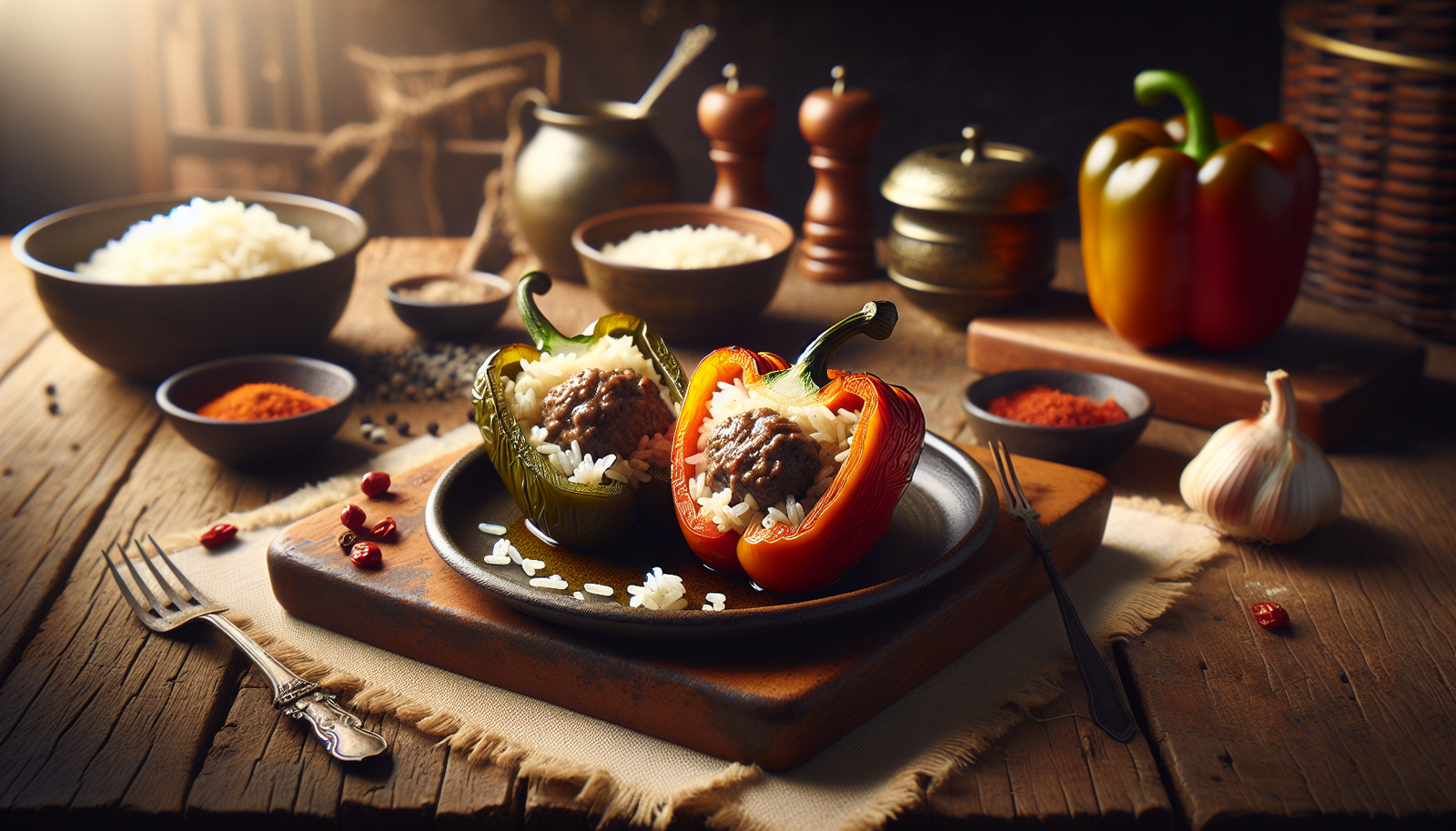 Easy Kosher Beef and Rice Stuffed Peppers - Jewish recipe