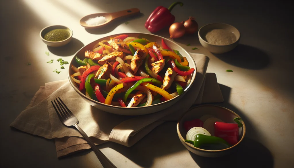 Easy Kosher Chicken Fajitas with Perfectly Seasoned Peppers and Onions - Tex-Mex recipe