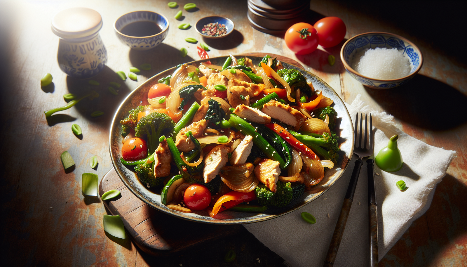 Easy Kosher Chicken Stir Fry with Crisp Vegetables - Asian recipe