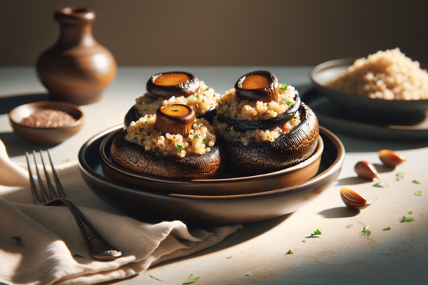 Easy Kosher Quinoa Stuffed Portobello Mushrooms