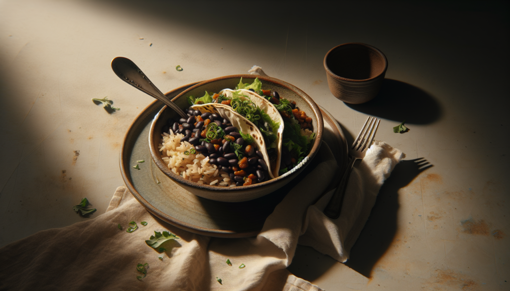 Easy Kosher Taco Bowls with Black Beans and Rice - Mexican recipe