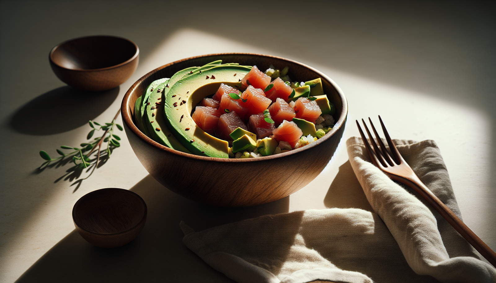 Easy Kosher Tuna Poke Bowls With Avocado - Asian Fusion recipe