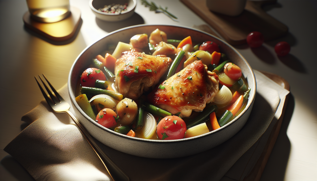 Easy Slow Cooker Chicken Thighs With Vegetables - American recipe