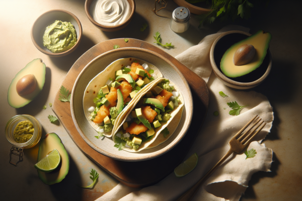 Homemade Kosher Fish Tacos With Avocado Crema
